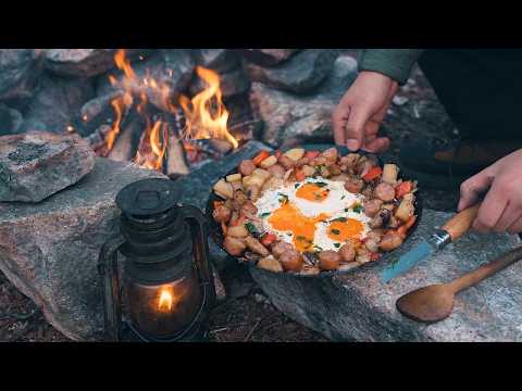 究極の現実逃避。春風そよぐ谷、３食の焚き火メシだけで満たされるソロキャンプ(ASMR)