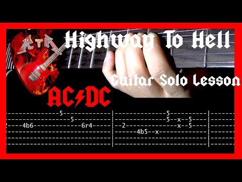 Highway To Hell Guitar Solo Lesson - AC/DC (with tabs)