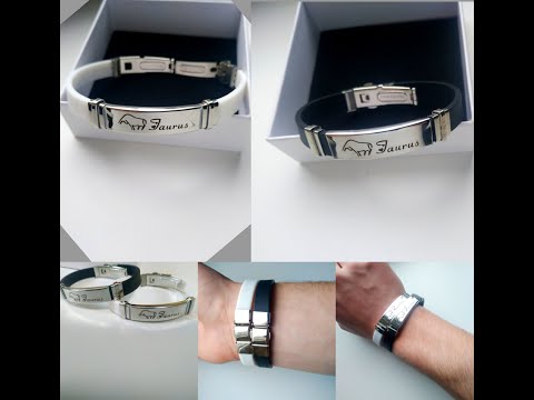 Браслет для знака зодиака Телец сталь на силиконовом ремешке - персональный памятный подарок парню девушке - фото 1 - id-p1408869740