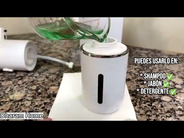 Vídeo relacionado con TNOMSNO Dispensador de jabón automático, IPX5 impermeable, 4 niveles ajustables con sensor de infrarrojos, dispensador de jabón de pared, dispensador de jabón automático para cocina, baño, hotel