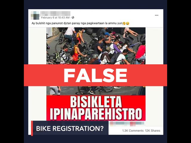 FALSE: Bicycle registration required starting February 2021