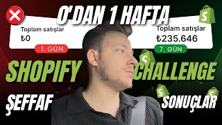 SHOPIFY'DA 0'DAN 1 HAFTA CHALLENGE YAPIYORUM VE SEN DE BENİMLE GELİYOR