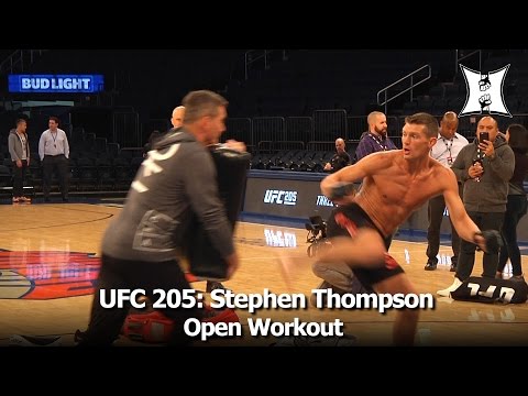UFC 205: Stephen “Wonderboy” Thompson’s Open Workout Before Fighting Champ Tyron Woodley (HD)