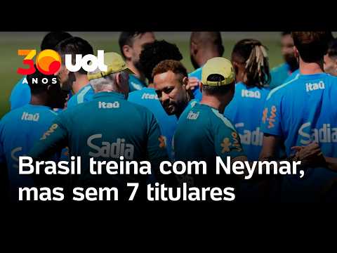 Brasil treina com Neymar, mas sem Raphinha, Casemiro, Douglas Santos e mais quatro titulares na Copa