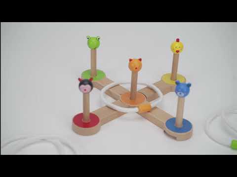 Medinis žaidimo krūties metimas gyvūnų viga žaislų video
