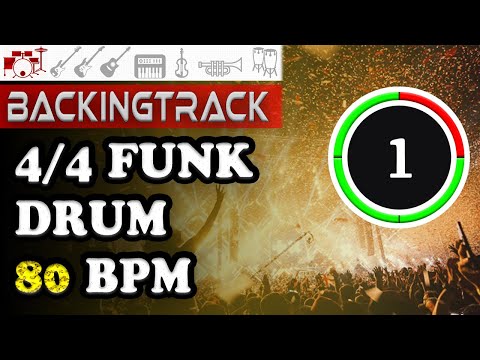 Funk Drum Backing Track for Bass and Guitar Jam in 80 BPM