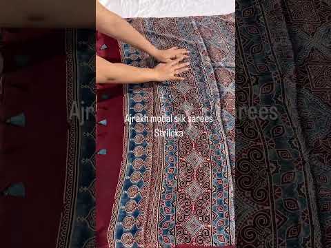 Ajrakh modal silk sarees #sareelove #ajrakh #ajrakhsaree #handcraftedlove #loveforsarees