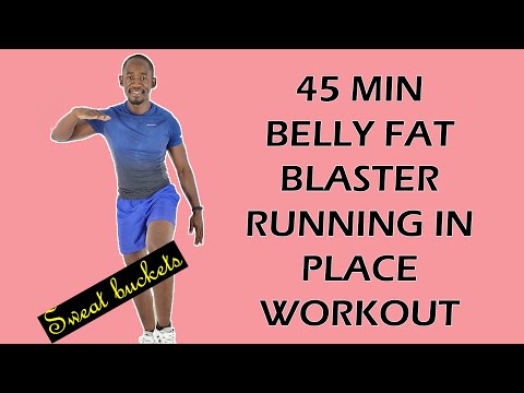 45 Minute BELLY FAT BLASTER Running In Place Workout Makes You Sweat Buckets