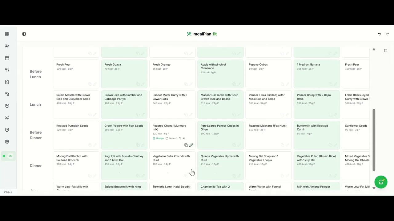 Fully Personalised Weekly Diet Plan in less than a minute — QuickFill Demo (Uncut)