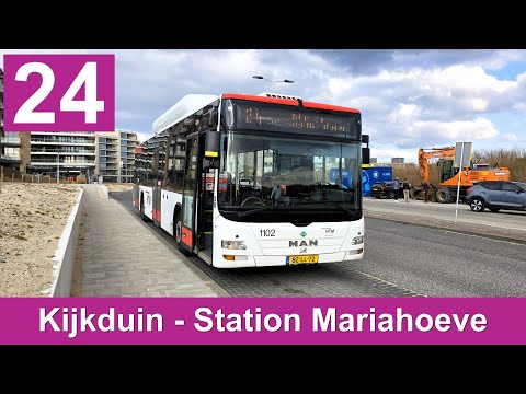 HTM lijn 24: Den Haag Kijkduin - Station Den Haag Mariahoeve | omleiding | HTM 1102 | 2025
