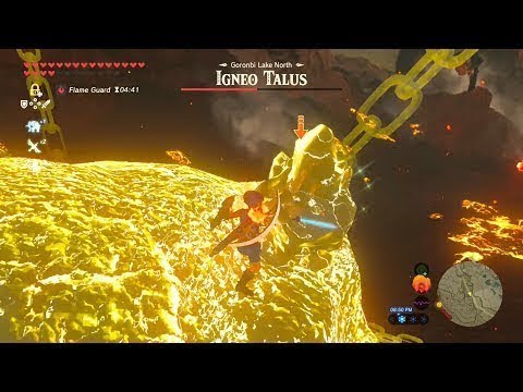 Fully Powered Master Sword DESTROYS Igneo Talus - Zelda Breath of the Wild