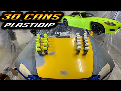 Plasti Dip a WHOLE CAR with 30 CANS of HIGHLIGHTER YELLOW!!!