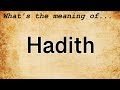 Hadith Meaning Definition Of Hadith