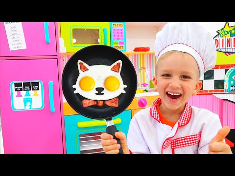 Vlad and Niki Cooking Breakfast for Mama - Funny stories for kids