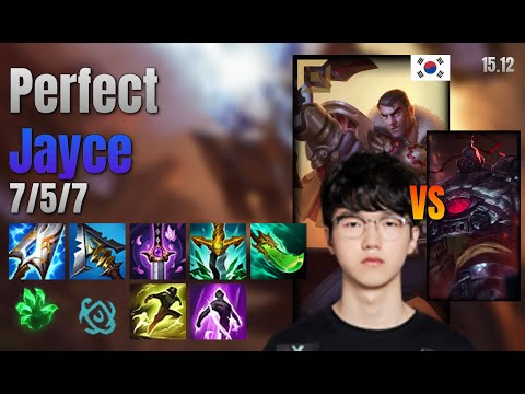 Perfect Top Jayce vs Sion lol KR solo rank Full Game 15.12 | 퍼펙트 제이스 vs 사이온