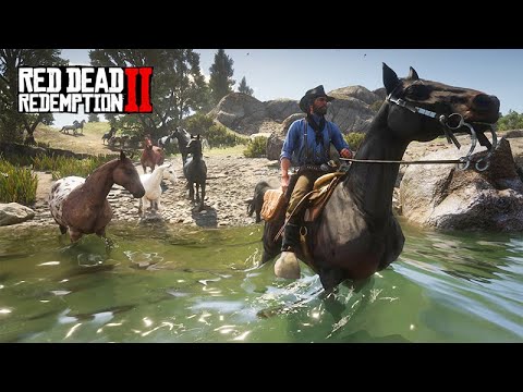 Fugindo com os CAVALOS para um local seguro - Red Dead Redemption 2