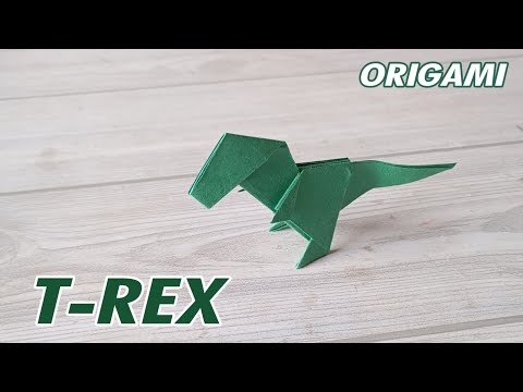 PAPER T-REX ORIGAMI|EASY DINOSAUR ORIGAMI TUTORIAL|JURASSIC WORLD REBIRTH DINOSAUR|STEP BY STEP FOLD