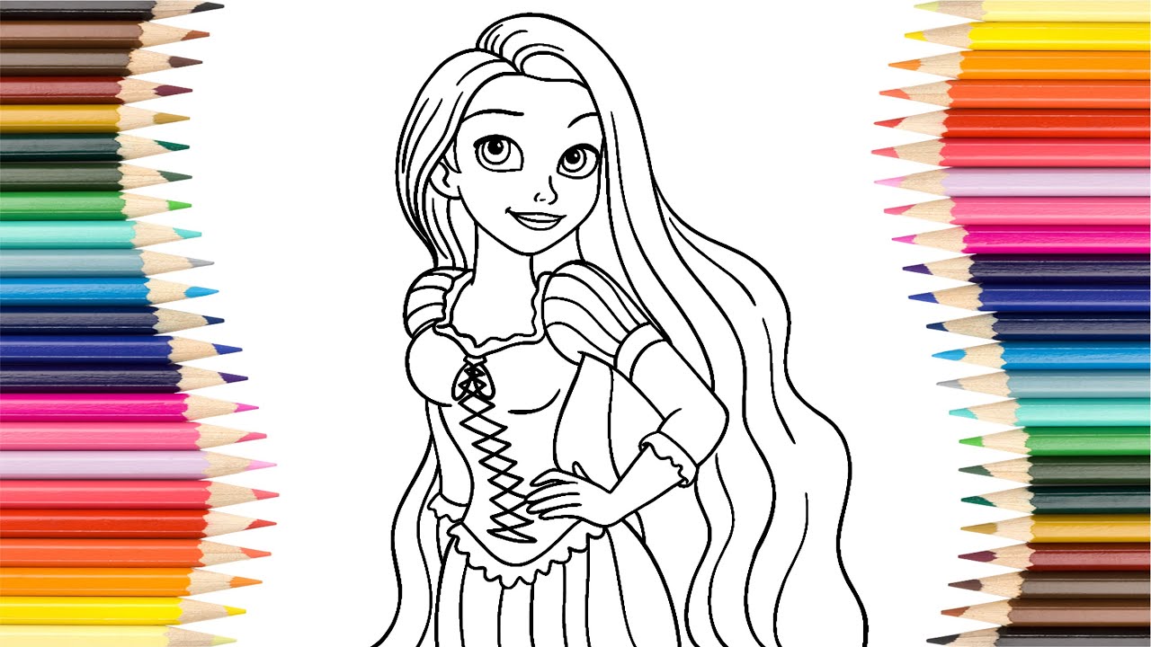 Rapunzel Disney Princess Tangled Coloring Pages
