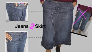 Transform Your Old Jeans into a Trendy Denim Wrap Skirt | DIY Refashion Tutorial