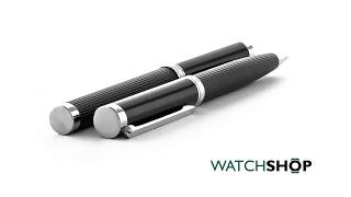 Hugo Boss Pens Base metal Column Dark Chrome Ballpoint & Rollerball Pen Set (HPIR651)