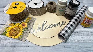 Welcome Door Hanger || Using Dollar Tree Round Hanger || Just 1 EASY Craft