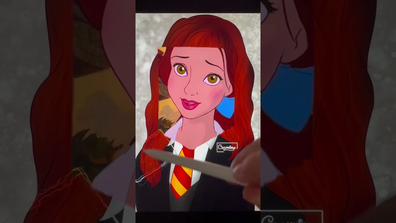 Belle version Hermione Granger #disney #disneyart #art #disneymovies #transformation #glowup #shorts