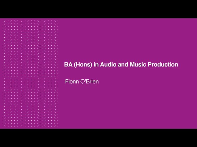 BA in Audio and Music Production - DK768
