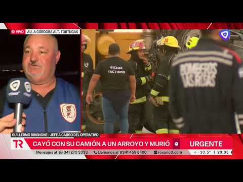 Hallaron muerto al chofer de un camión que cayó al arroyo Tortugas en la autopista Rosario-Córdoba