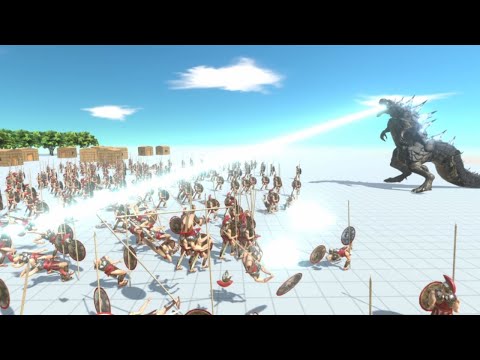 Godzilla vs 300 Spartans Animal Revolt Battle Simulator