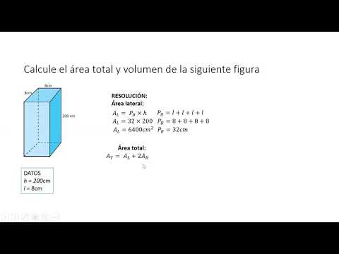 Área total y volumen de un prisma rectangular