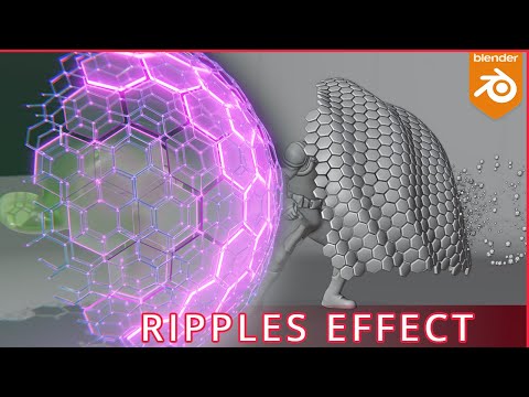 Procedural Hexagonal Shield with a Ripples | Blender Geo Nodes