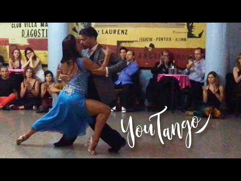  Johana Copes  and  Cristian Sosa  are  dancing  to  the  tango  "  Maquillaje  "  by  Orquesta Típica Fernandez Fierro  in  2019