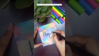 Easy Watercolor background and calligraphy with brush pens #watercolour