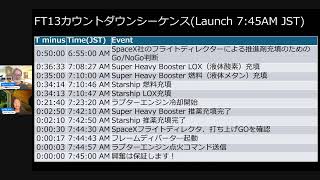 スターシップ第13回飛行試験　日本語ライブ配信
