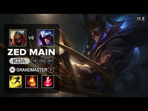 Zed Main vs Faker - Zed Mid vs Talon - KR Grandmaster Patch 11.5