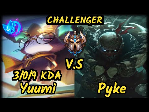 Hoit (YUUMI) vs PYKE - 3/0/9 KDA BOTTOM SUPPORT CHALLENGER GAMEPLAY - KR