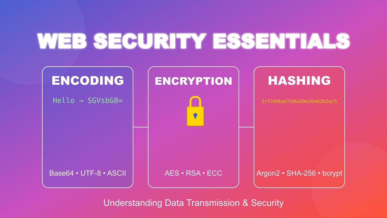 Encoding Encryption Hashing | Web and Data security & integrity essentials