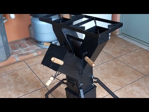 FOGÃO M7 DE DUAS BOCAS ROCKET STOVE COMO FAZER