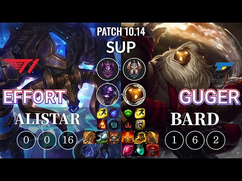 T1 Effort Alistar vs DYN GuGer Bard Sup - KR Patch 10.14