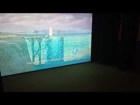 Legend of Charles bridge's building - cartoon in museum/Prague's legend