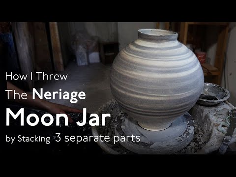 How to Make Big Moon Jar in Three Section | Neriage Wheel Throwing