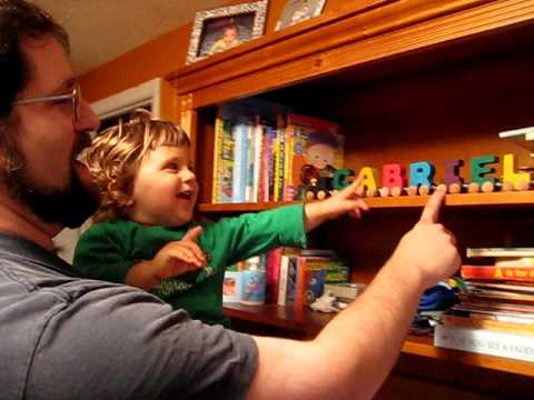 Gabriel can spell his name.