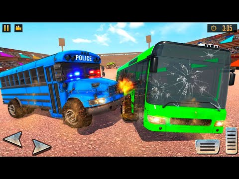 US Police Bus Demolition Derby Crash Stunts 2020 - Android Games