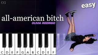 Olivia Rodrigo - all-american bitch ~ EASY PIANO TUTORIAL