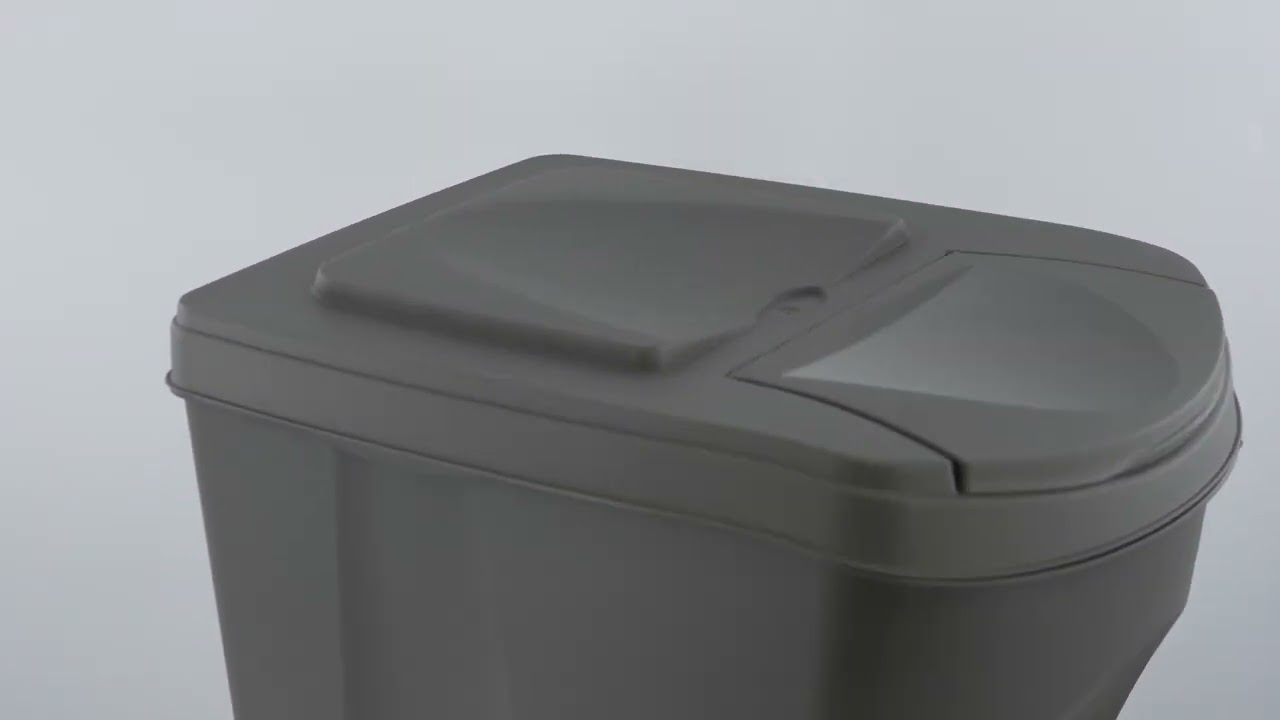 25 L set of 3 Large Plastic Waste Recycling Bin With Lids