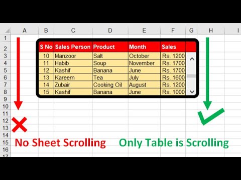 How to make a scrollable table in excel | Scroll data without scrolling the sheet. #ScrollableTable