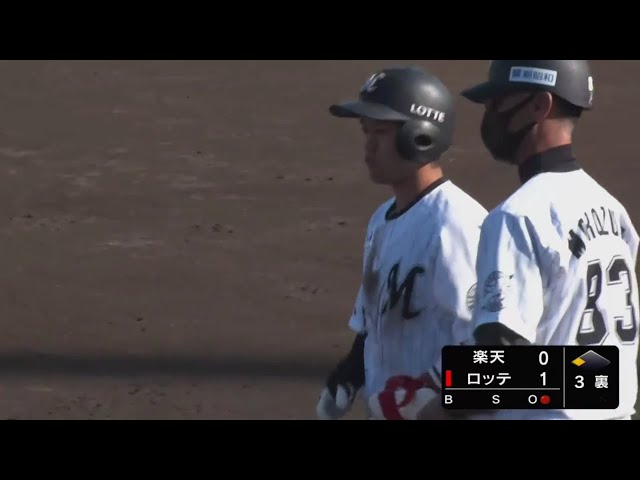 【ファーム】マリーンズ・西巻 センターへ追加点となる一打を放つ!! 2020/10/31 M-E(ファーム)