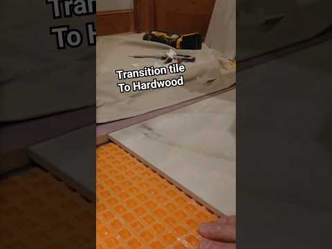 Tile to Hard wood floor hack #tiling #diy #shorts #tiletransition