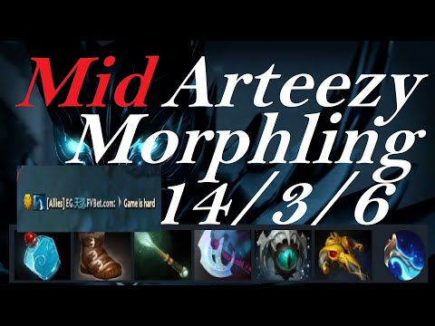 Arteezy: Game is Hard. Mid Morphling - Full Pub Game - Dota2
