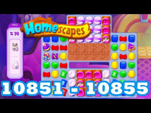 Homescapes Level 10851 - 10855 HD 3 - match puzzle Gameplay | android | IOS | 10852 | 10853 | 10854